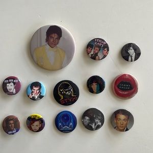 80’s music artists/bands pins
